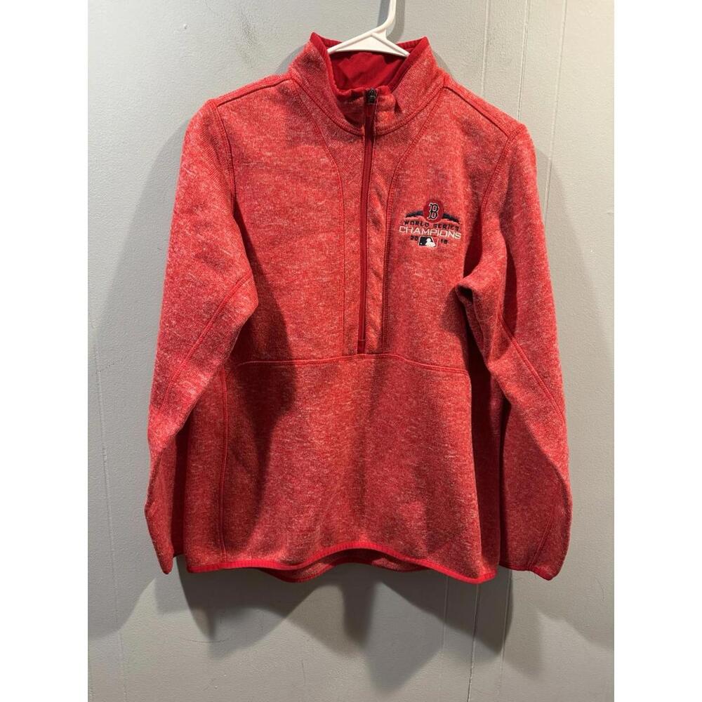 Mens Antigua Sweater Pullover Embroidered Boston World Series Size Large Red